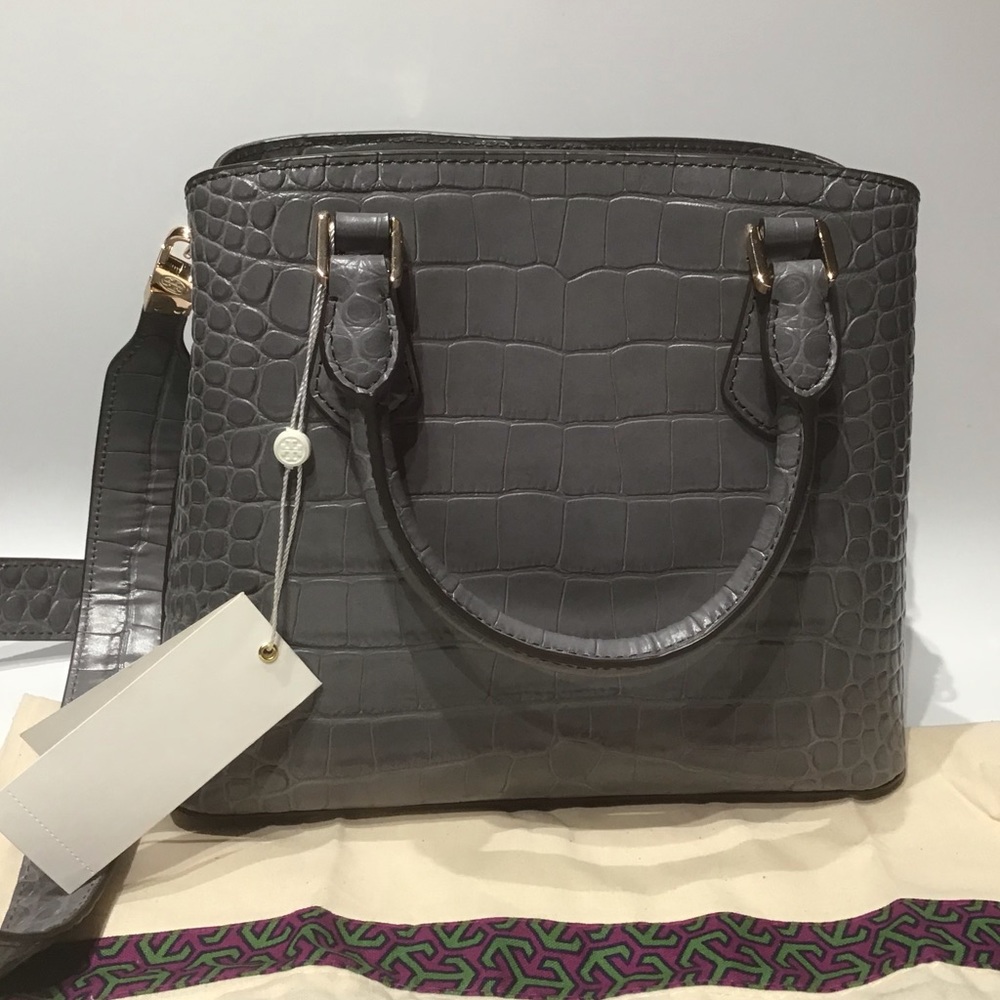 Tory Burch❤️NEW❤️Robinson embossed leather zinc - Picture 5 of 6